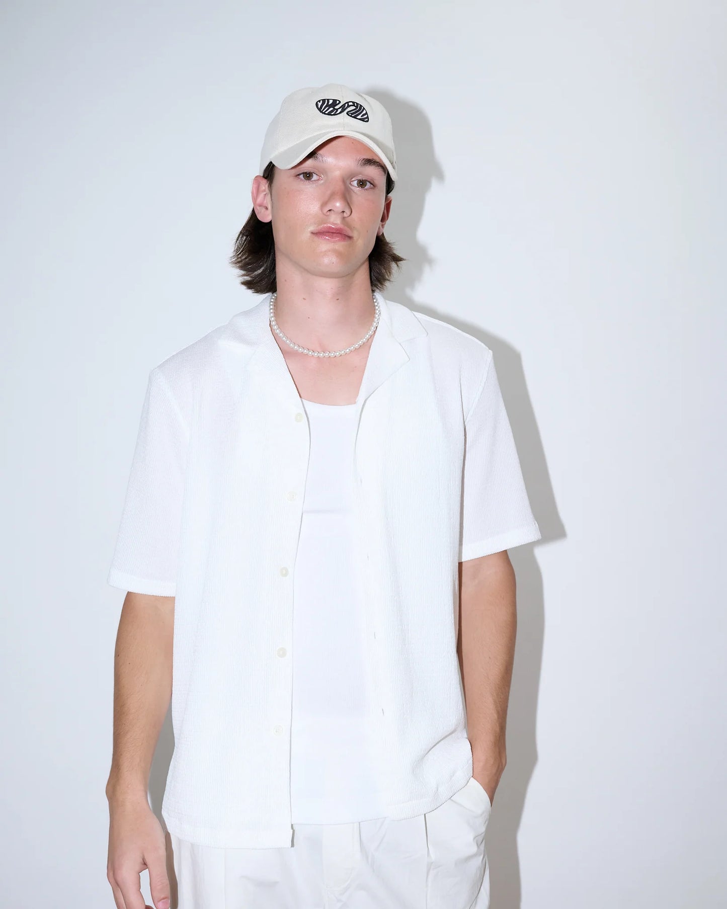 remix cap ; ivory denim / zebra