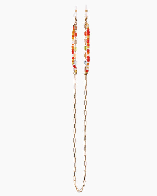 sunglass chain ; gold / skittles